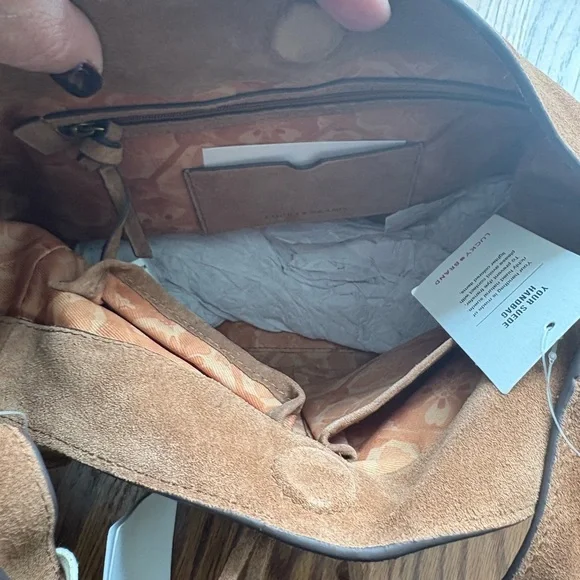 Lucky Brand Classic Brown Suede Shoulder Bag NWT - Picture 10 of 11